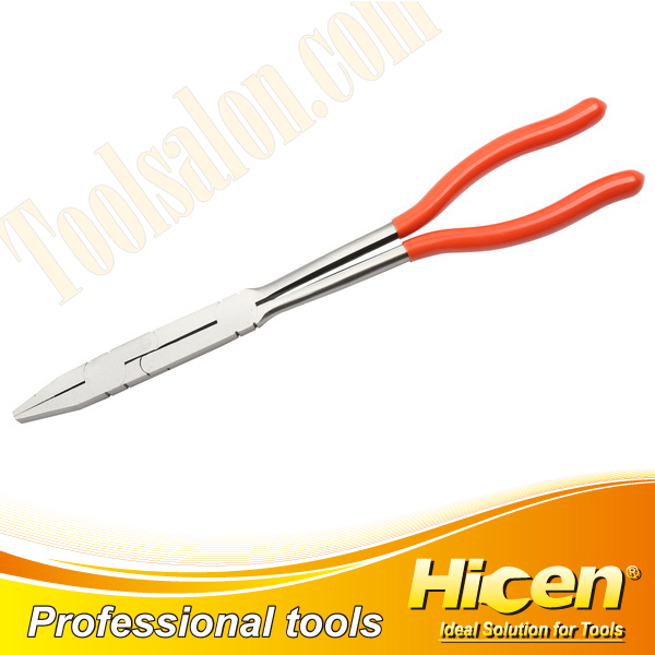 Dipped Handle Double Joints Extra Long Handle Flat Nose Pliers