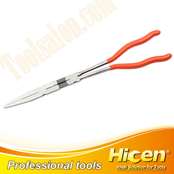 S Type Dipped Handle Extra Long Double X Flat Nose Pliers