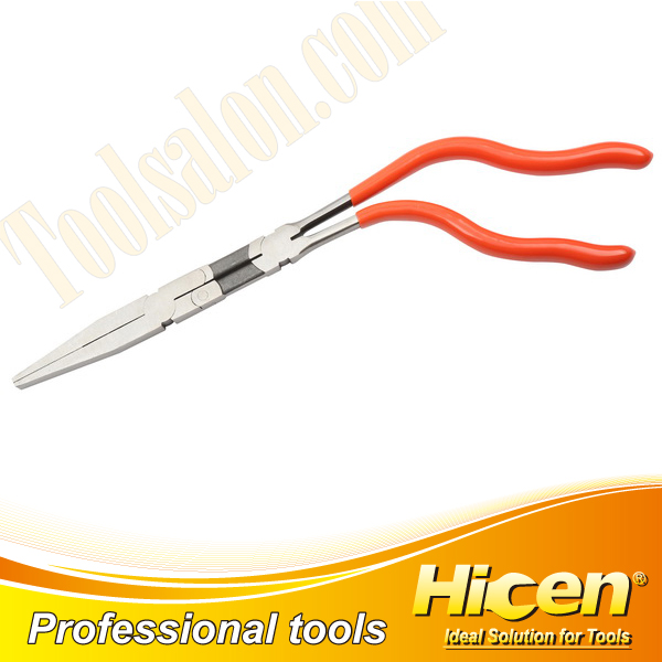 Gun Type Dipped Handle Double Joints Long Reach Pliers Flat Nose S handle