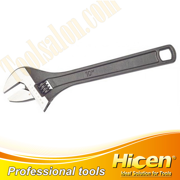 Carbon Steel Square Hole Large Opening European Belt Black Adjustable Wrench