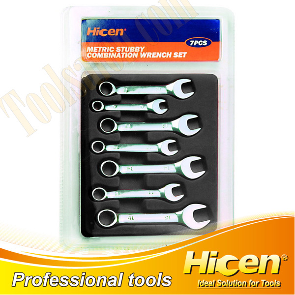 7PCS Metric Stubby Combination Wrench Set