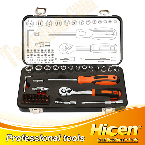 46 Pcs 1/4''DR. Socket Set With Metal Case