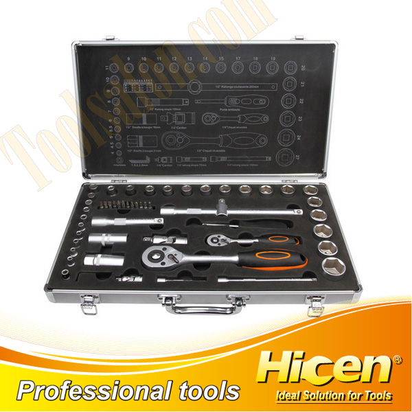52 PCS Socket & Tool Kit with Aluminum Case