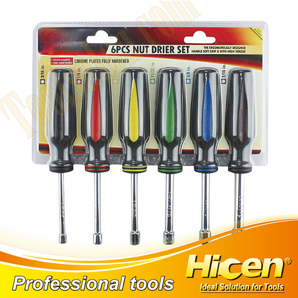 6 PCS Nut Driver Set, Socket Screwdriver with Colorful Handle