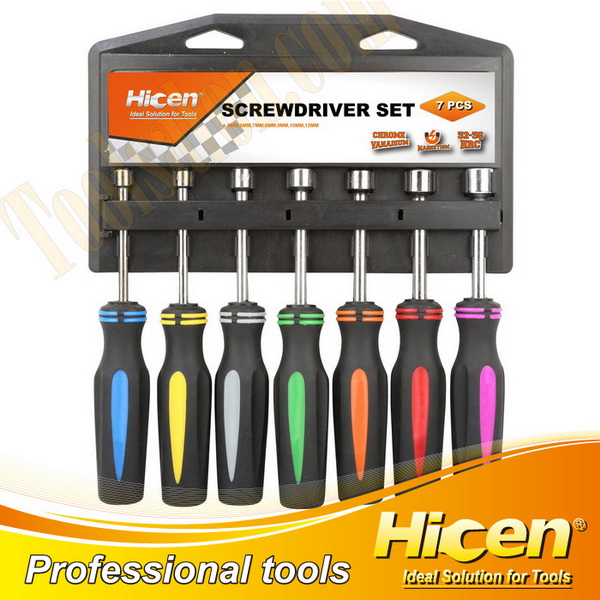 7 PCS Nut Driver Set, Socket Screwdriver with Colorful Handle