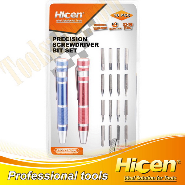 18 PCS Aluminium Screwdriver Holder And Bit Set