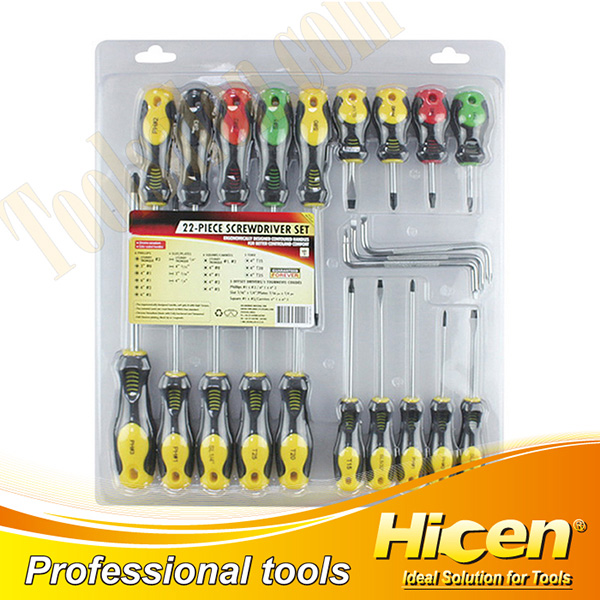 22 Pcs Combined Colorful Handle Screwdriver Set With Hexagon Wrench