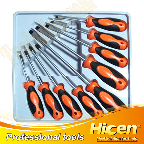 9 Pcs Bi-color Handle Screwdriver Set