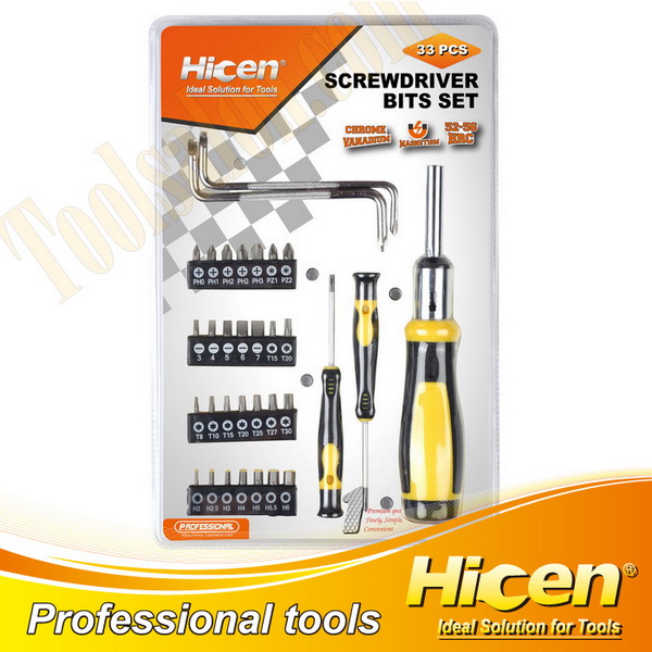 33pcs Ratchet Screwdriver Bits And Socket Set