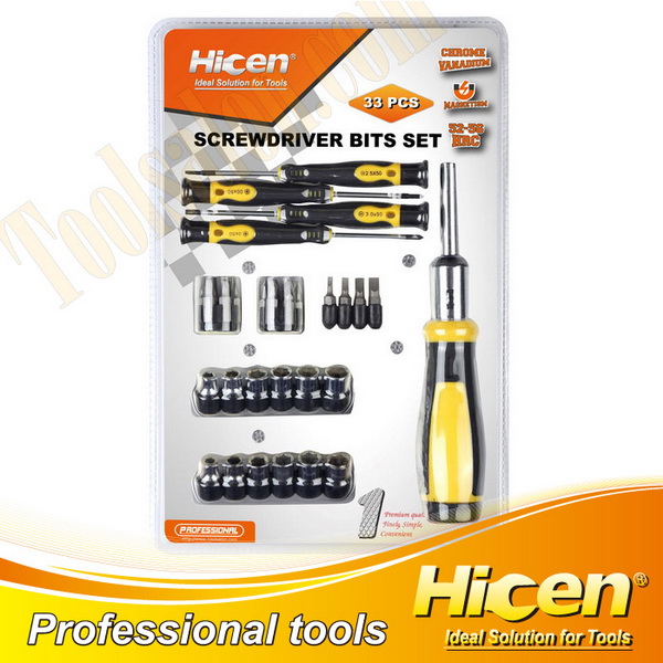 33pcs Ratchet Screwdriver Bits And Socket Set