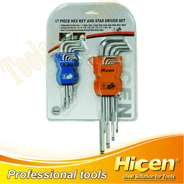 17pcs Hex Key And Star Driver Set