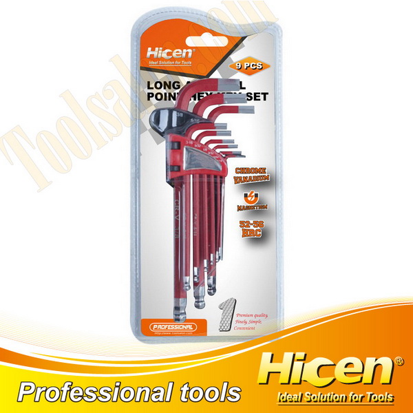 9pcs Long Arm Ball Point Hex Key Set