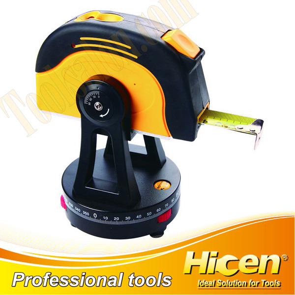 Rubber Coated ABS Case Measuring Tape With Base,With Level,Magnet And Light