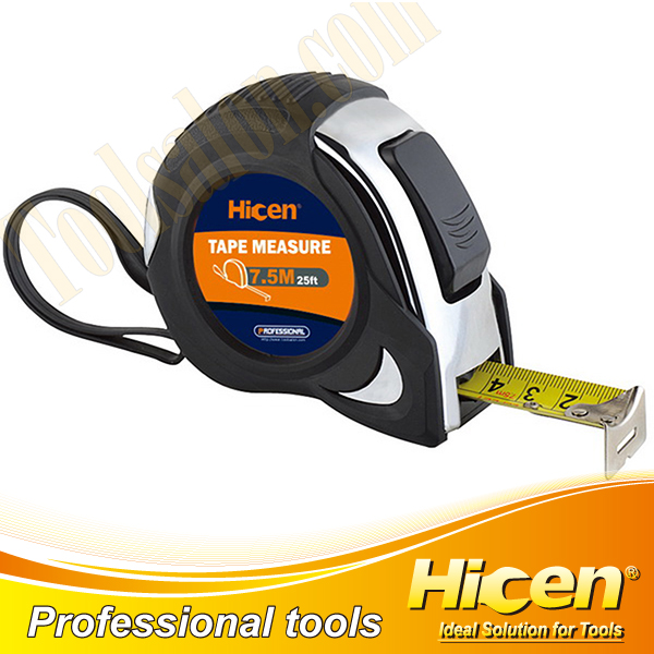 7.5M/25ft Self-locking ABS Case with Rubber Measuring Tape