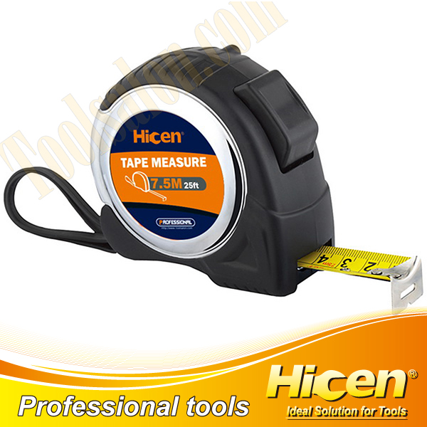 7.5M Self-locking ABS Case with Rubber Measuring Tape