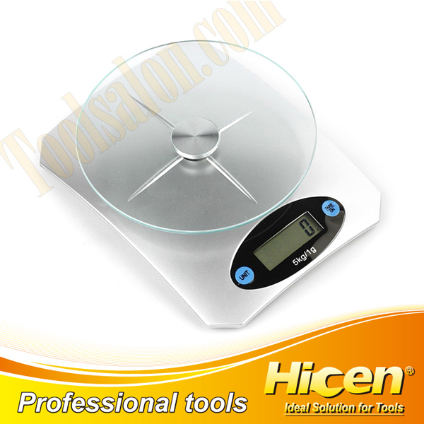5kg Desktop Glass Digital Kitchen Electronic Scale, Food Balance