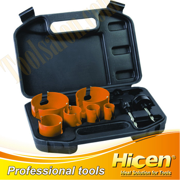 9pcs Carbide Hole Saw Set,Metric Woodworking Hole Saw Set