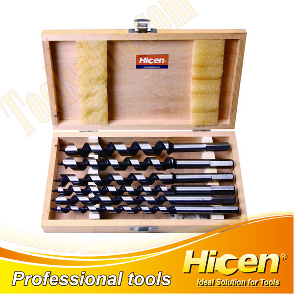 6pcs Hex Shank Wood Auger Bits Set