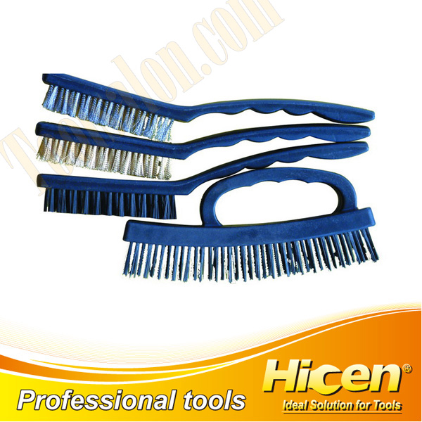 4 PCS Wire Brush Set with Plastic Handle