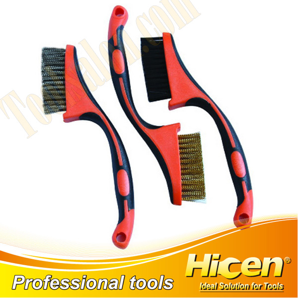 3 PCS Brush Set, PP Wire Brush, Stainless Wire Brush, Brass Wire Brush