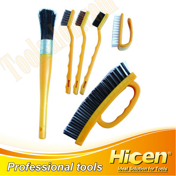 6 PCS Wire Brush Set with Plastic Handle