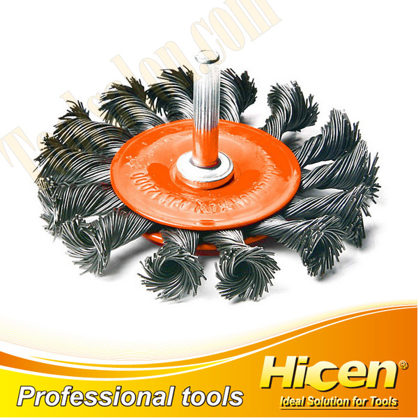Twist Knot Steel Wire Bevel Brush with Shank