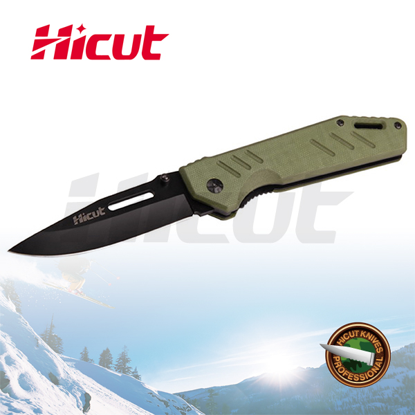 Black Coating Blade Linelock Pocket Folding Knife with Plastic handle