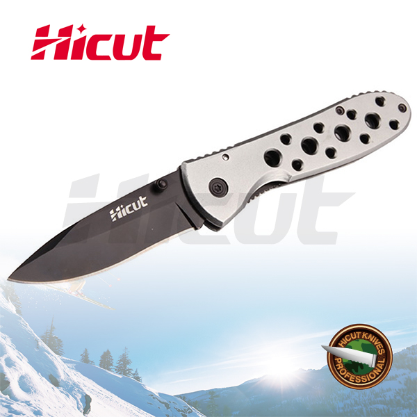 Black Coating Blade Linelock Pocket Folding Knife with Aluminum handle
