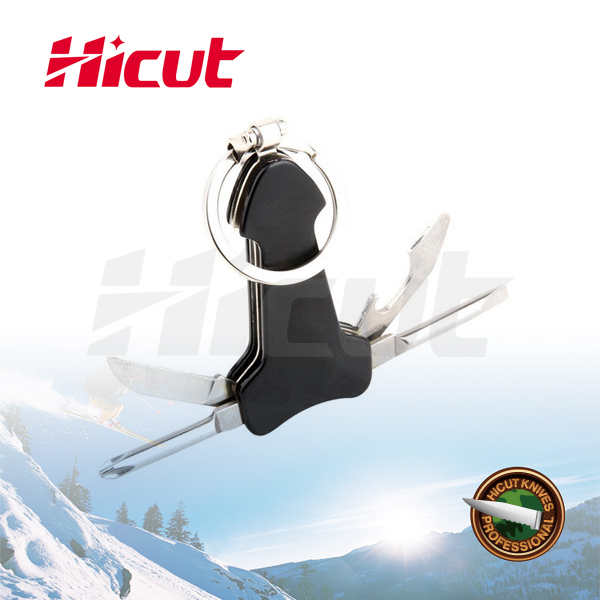 4 In 1 Stainless Steel Mini Gift Multi Knife With Key Ring