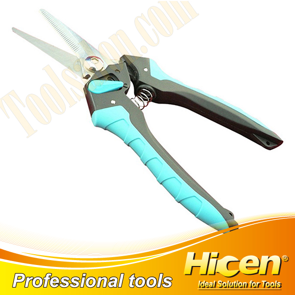 Stainless Steel Toothed Blade Electrician Scissors with Spring