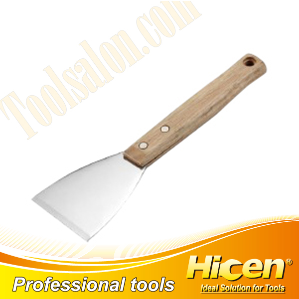 Putty Knife with Long Wooden Handle