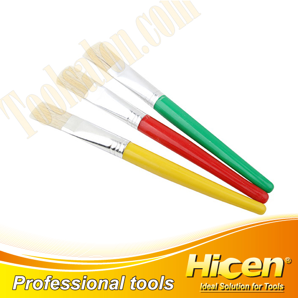 3pcs Paint Brush Pen Set with Short Colorful Wooden Handle