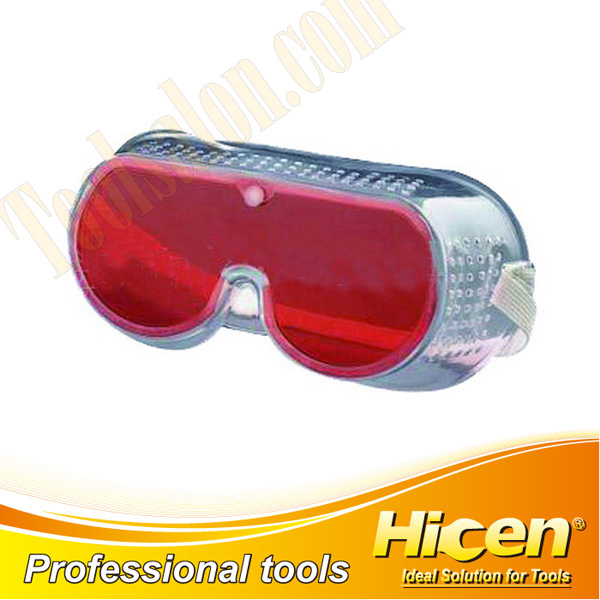 Soft Red PC Lens Transparent PVC Frame Safety Goggles