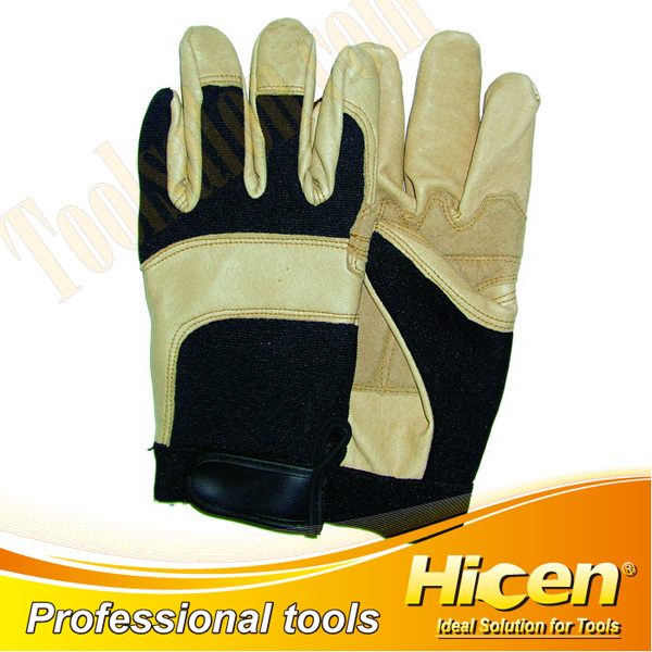 Brown Pig Grain Leather Mechanic's Gloves