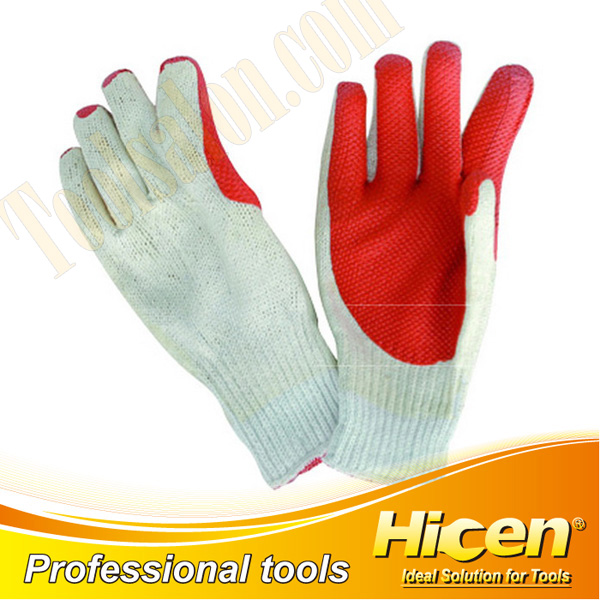 Half Latex Coated Knit Cotton Liner Wrist Working Gloves