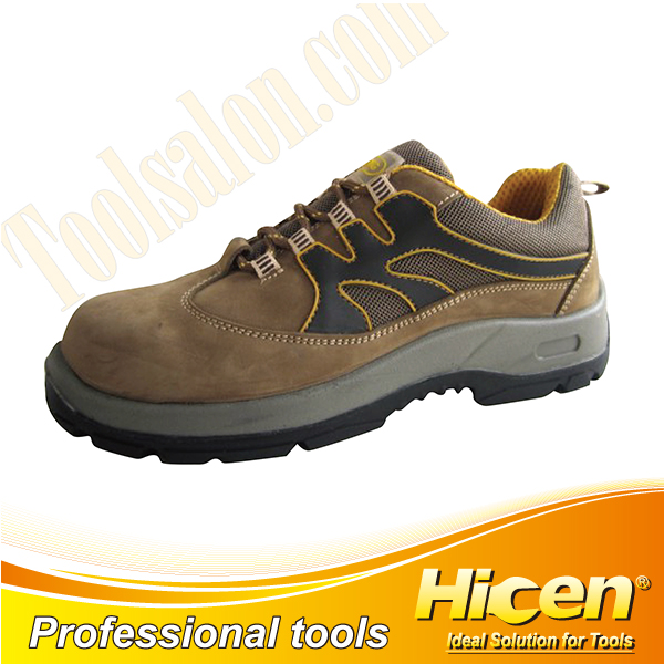 Olive Green Nubuck Leather Safety Shoes