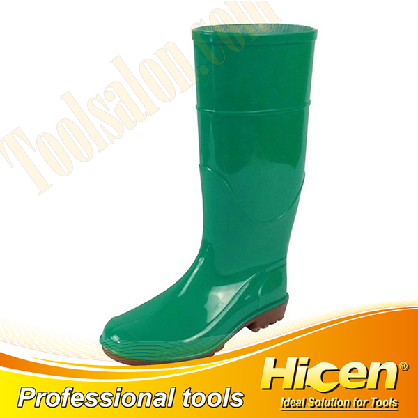 Green PVC Women Rain Boots