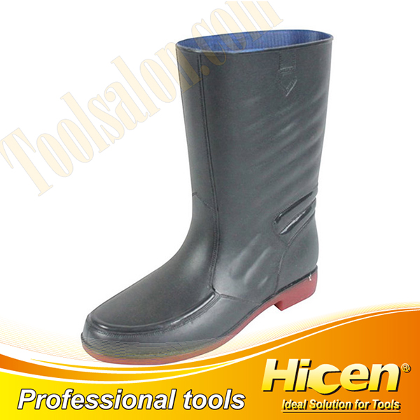Black Imitation Leather Men Rain Boots