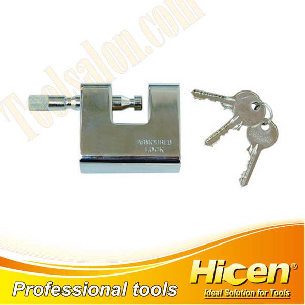 Armoured Casing Stainless Rectangular Brass Padlock