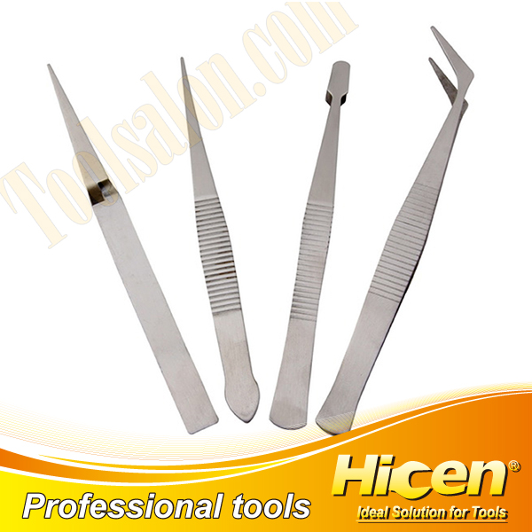 4pcs High Quality Stainless Steel Tweezers Set