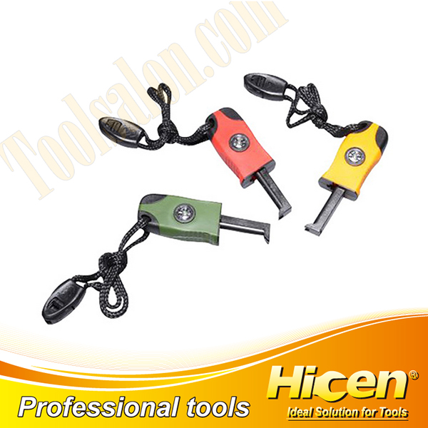 Multifunction Outdoor Fire Starter with Compass and Whistle