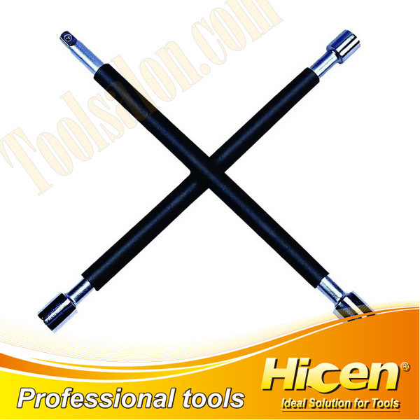 Cross Rim Wrench With Dipped Handle