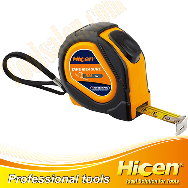 5M High Quality Self-locking ABS+Rubber Case Measuring Tape