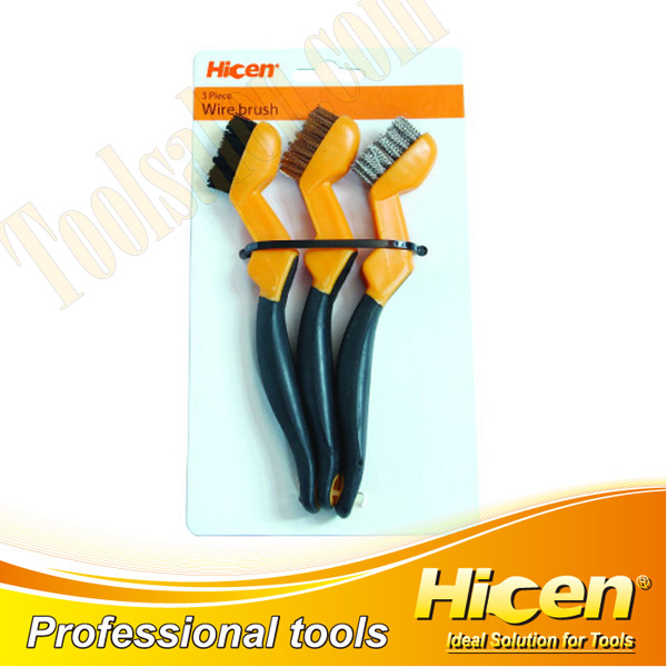 3 PCS Wire Brush Set with Plastic Handle