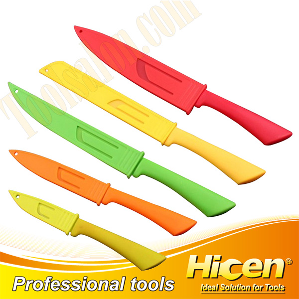5pcs Stainless Steel Blade PP Handle Kitchen Knives Set