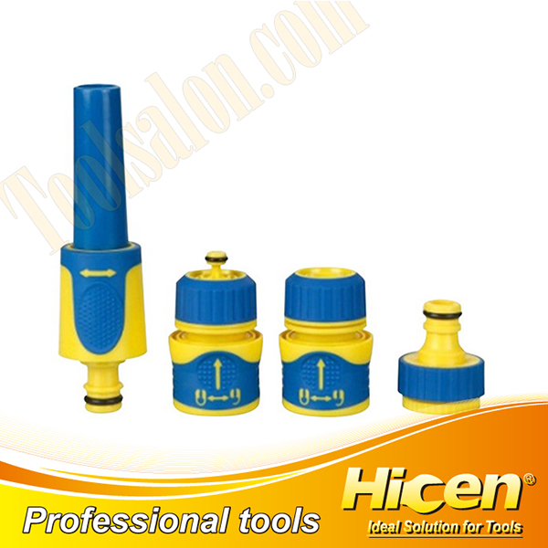 4pcs 1/2"-5/8" Water Hose Nozzle Set with Soft TPR Covered