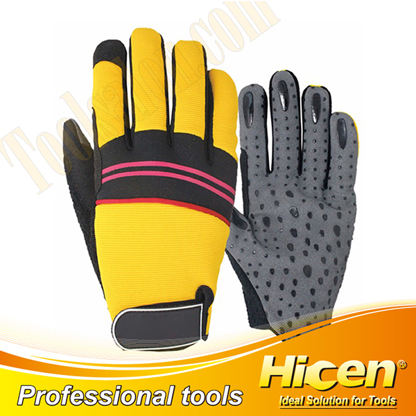 Silicone Slip Resistant Grey Synthetic Leather Gloves