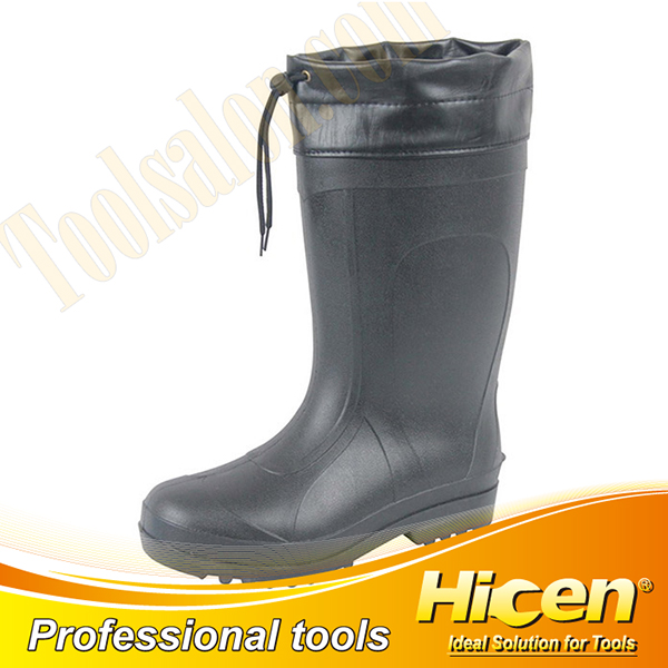 Black PVC Men Safety Boots with Cotton Lining